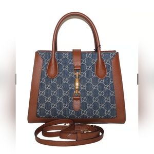 Gucci 1961 Med. Denim Jackie with horsebit closure two way with authentication